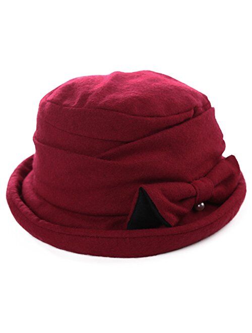 1920 Vintage Cloche Bucket Hat Ladies Church Derby Party Fashion Winter 55-59CM