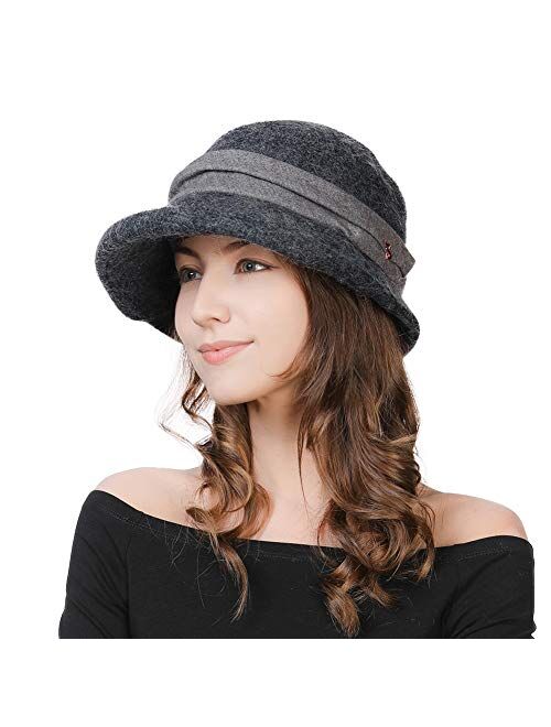 1920 Vintage Cloche Bucket Hat Ladies Church Derby Party Fashion Winter 55-59CM