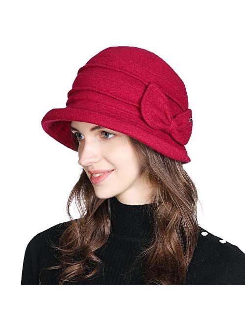 1920 Vintage Cloche Bucket Hat Ladies Church Derby Party Fashion Winter 55-59CM