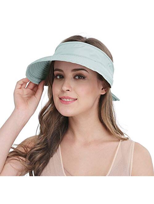 Wide Large Brim Sun Hat Summer UV Protection Thin Hat 2 in 1 Beach Sun Hat