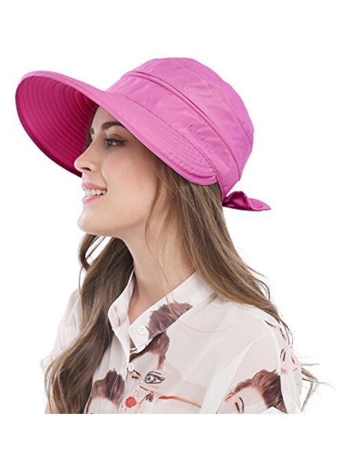 Wide Large Brim Sun Hat Summer UV Protection Thin Hat 2 in 1 Beach Sun Hat