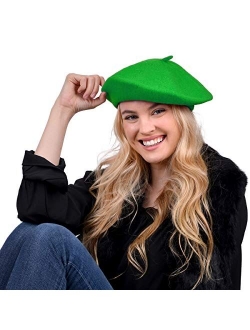 Nollia Solid Color French Wool Beret