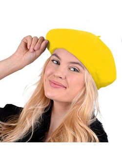 Nollia Solid Color French Wool Beret