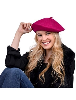 Nollia Solid Color French Wool Beret