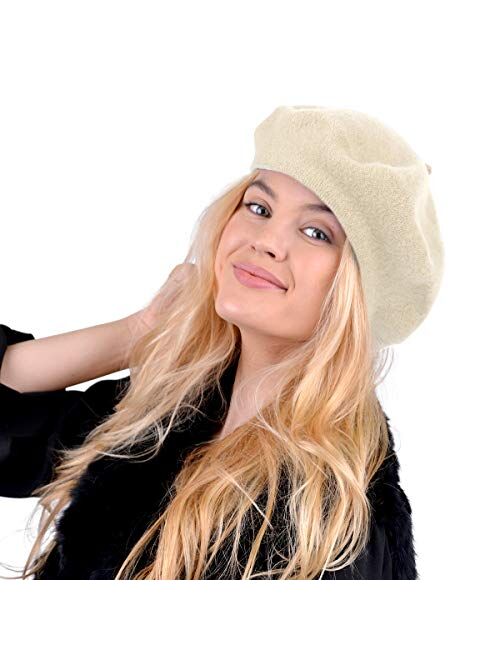 Nollia Solid Color French Wool Beret