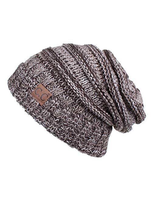 C.C Hatsandscarf Exclusives Unisex Beanie Oversized Slouchy Cable Knit Beanie (HAT-100)