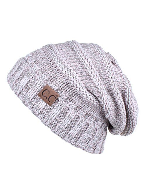 C.C Hatsandscarf Exclusives Unisex Beanie Oversized Slouchy Cable Knit Beanie (HAT-100)