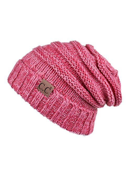 C.C Hatsandscarf Exclusives Unisex Beanie Oversized Slouchy Cable Knit Beanie (HAT-100)