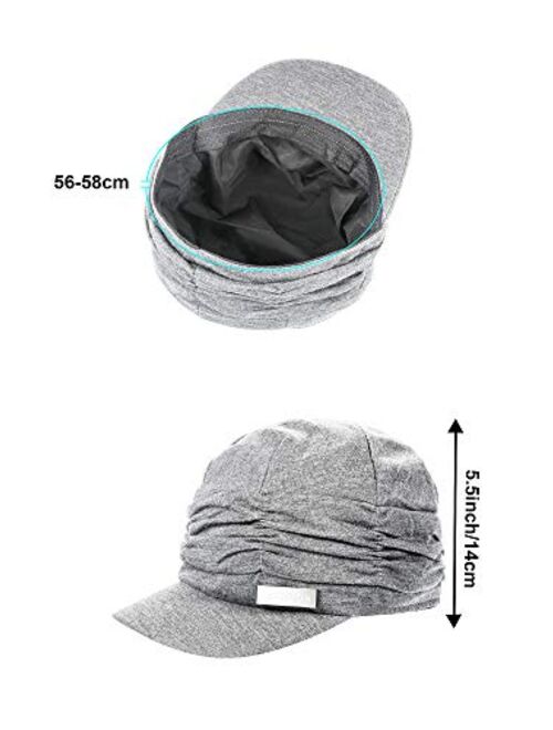 2 Pieces Women Newsboy Cabbie Cap Beret Hats Bamboo Baseball Cap Cotton Painter Visor Hats for Women