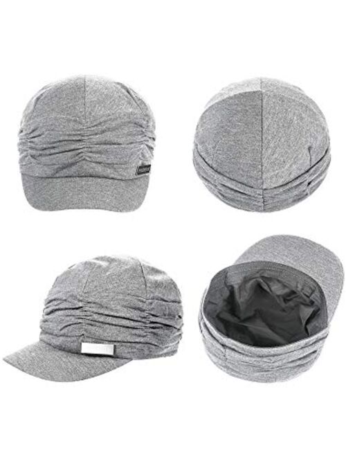 2 Pieces Women Newsboy Cabbie Cap Beret Hats Bamboo Baseball Cap Cotton Painter Visor Hats for Women