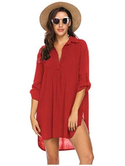 Women's Swimsuit Beach Cover Up Shirt Bikini Beachwear Bathing Suit Beach Dress