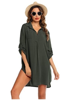 Women's Swimsuit Beach Cover Up Shirt Bikini Beachwear Bathing Suit Beach Dress