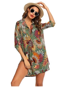 Women's Swimsuit Beach Cover Up Shirt Bikini Beachwear Bathing Suit Beach Dress