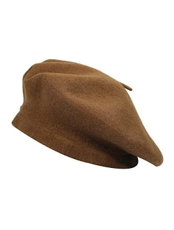 ZLYC Wool French Beret Hat Solid Color Beret Cap for Women Girls