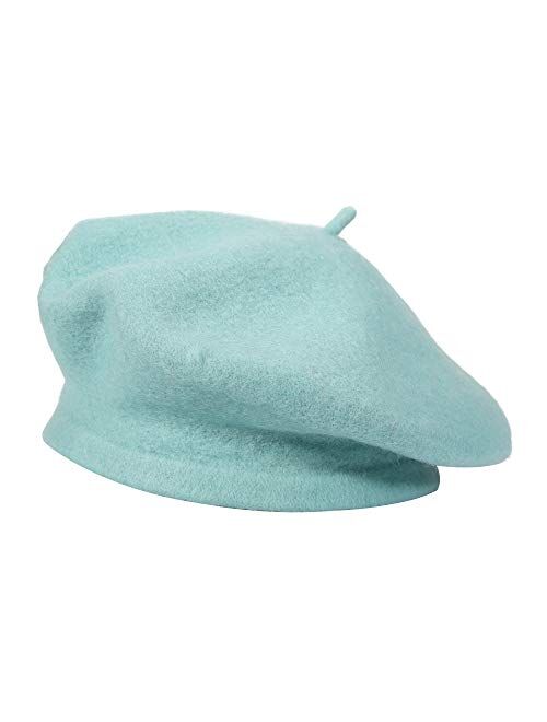 ZLYC Wool French Beret Hat Solid Color Beret Cap for Women Girls