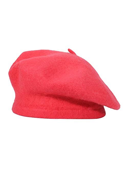 ZLYC Wool French Beret Hat Solid Color Beret Cap for Women Girls