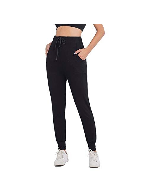 JTANIB Joggers Pants for Women, Active Lounge Drawstring Waist Yoga Sweatpants with Pockets