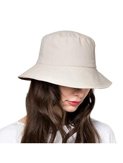 Bucket Sun Hat Women Floppy Cotton Hats Wide Brim Summer Beach Fisherman's Caps UPF 50+ UV Packable