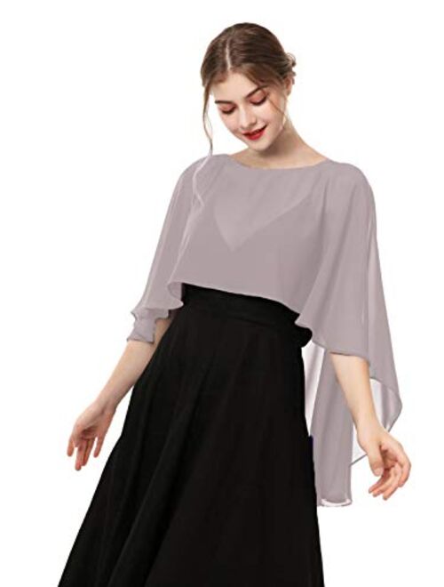 Wedding Capes Capelets for women Chiffon Cape Shawls and Wraps for Evening Dress