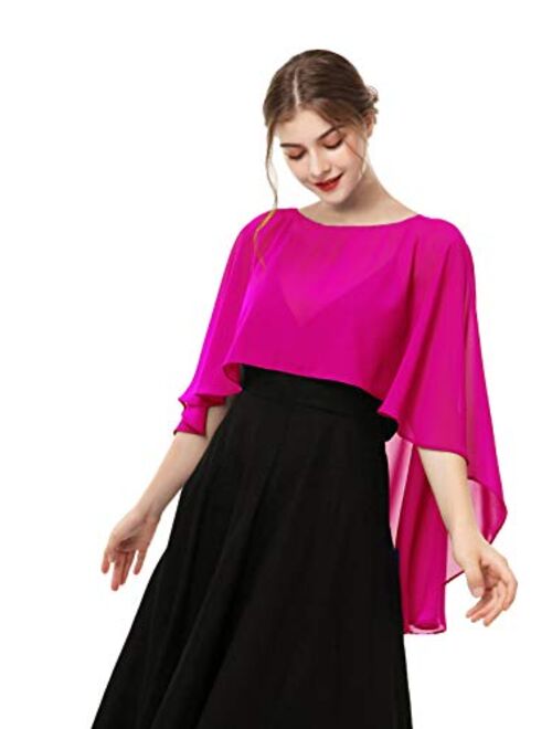 Wedding Capes Capelets for women Chiffon Cape Shawls and Wraps for Evening Dress