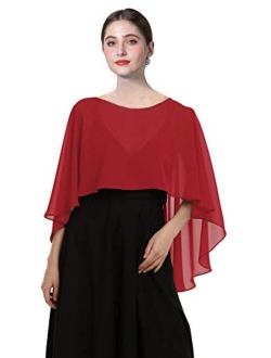 Chiffon Capes Soft Shawls and Wraps Capelets for Bridesmaid Wedding Formal Party Evening Dresses