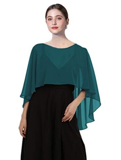 Chiffon Capes Soft Shawls and Wraps Capelets for Bridesmaid Wedding Formal Party Evening Dresses