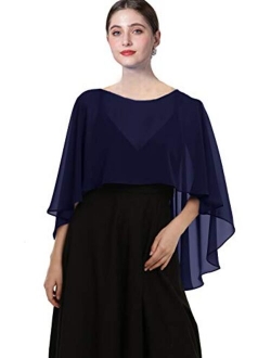 Chiffon Capes Soft Shawls and Wraps Capelets for Bridesmaid Wedding Formal Party Evening Dresses