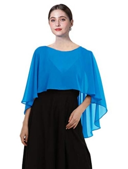 Chiffon Capes Soft Shawls and Wraps Capelets for Bridesmaid Wedding Formal Party Evening Dresses