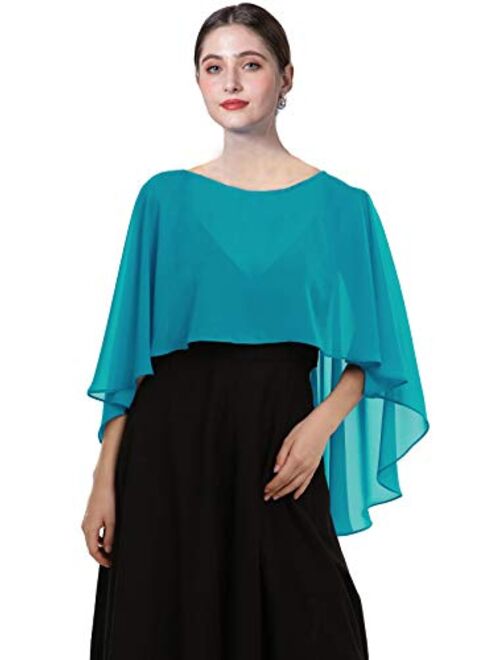 Chiffon Capes Soft Shawls and Wraps Capelets for Bridesmaid Wedding Formal Party Evening Dresses