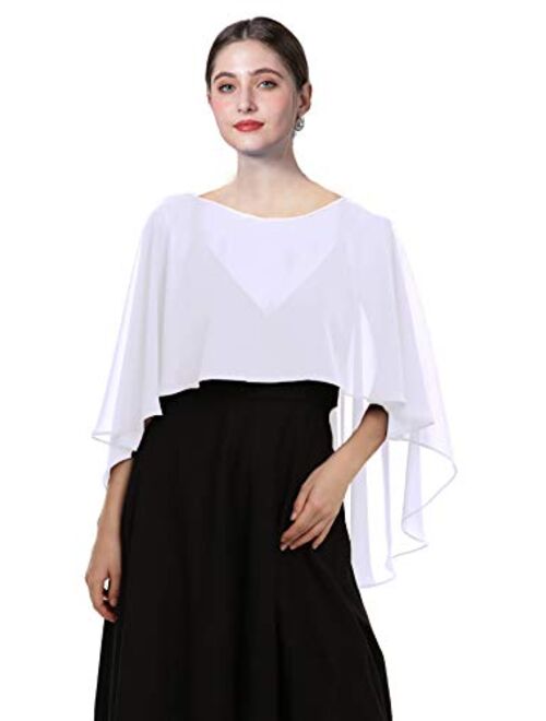 Chiffon Capes Soft Shawls and Wraps Capelets for Bridesmaid Wedding Formal Party Evening Dresses