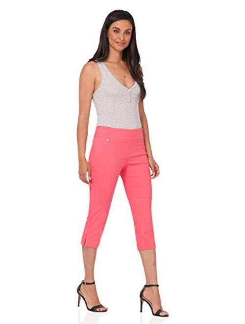 Rekucci Women's Straight Leg Comfort Capri w/Tummy Control and Secret Pocket