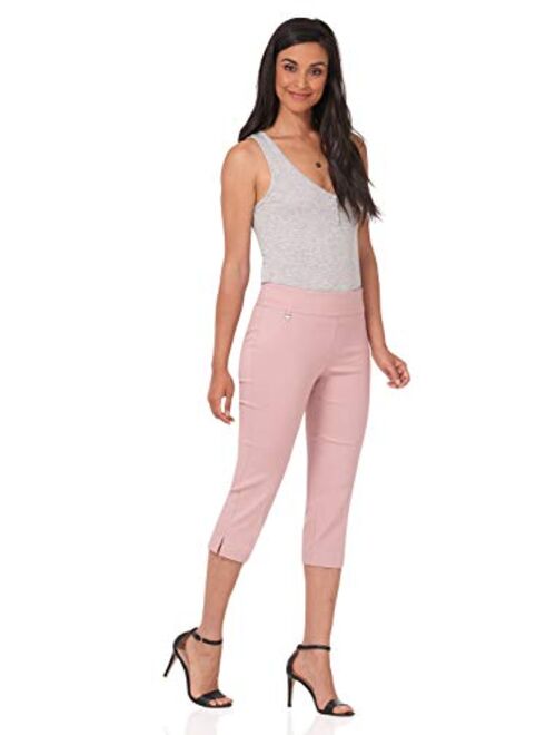 Rekucci Women's Straight Leg Comfort Capri w/Tummy Control and Secret Pocket