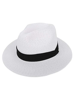 Simplicity Mens Women's Wide Brim Straw Panama Sun Hat