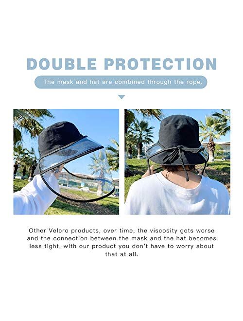 Removable Protective Hat Face Safeguard, Anti-Fog Dustproof Sun Bucket Cap