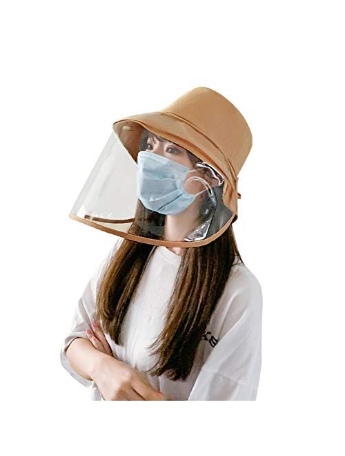 Removable Protective Hat Face Safeguard, Anti-Fog Dustproof Sun Bucket Cap