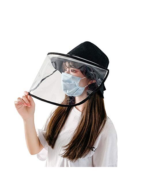 Removable Protective Hat Face Safeguard, Anti-Fog Dustproof Sun Bucket Cap