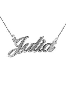 MyNameNecklace Personalized Classic Name Necklace -Custom Made Nameplate Pendant Precious Metals Sterling Silver and Gold- Jewelry Gift for Women