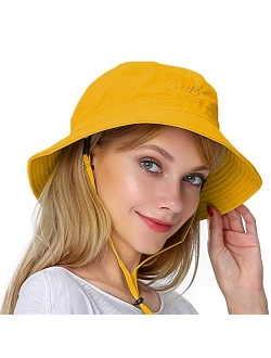 Womens Large Bucket Sun Hat with Detachable Chin Strap Quick Dry Water Resistant