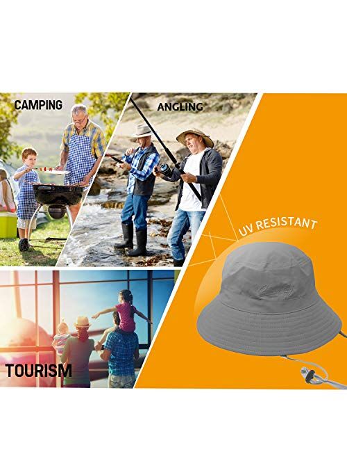 Womens Large Bucket Sun Hat with Detachable Chin Strap Quick Dry Water Resistant