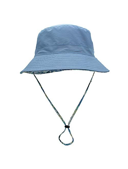 Womens Large Bucket Sun Hat with Detachable Chin Strap Quick Dry Water Resistant