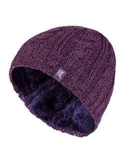 HEAT HOLDERS - Women's Thermal Fleece Cable Knit Winter Hat 3.4 Tog - One Size