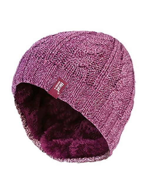 HEAT HOLDERS - Women's Thermal Fleece Cable Knit Winter Hat 3.4 Tog - One Size