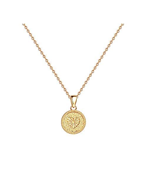 IEFSHINY Heart Initial Necklace for Women - 14K Gold Filled Dainty Heart Pendant Initial Letter Necklaces, Handmade Engraved Alphabet Monogram Necklaces Jewelry Gift Idea