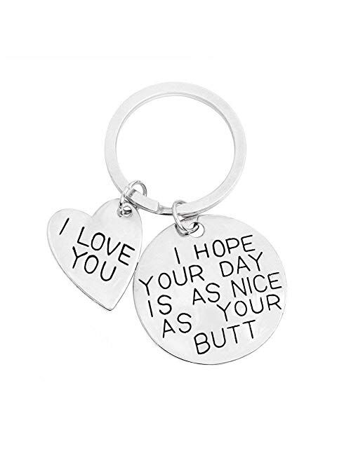 I Hope Your Day Is As Nice As Your Butt Keychain Boyfriend Girlfriend Gifts Keyring I Love You Wife Husband Gifts