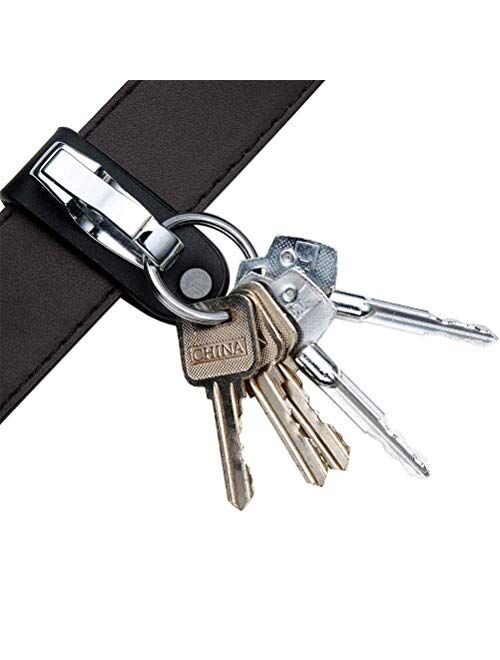 Liangery Belt Keychain Leather Belt Loop Key Holder Belt Key Chain Clips with Detachable Keyring for Men