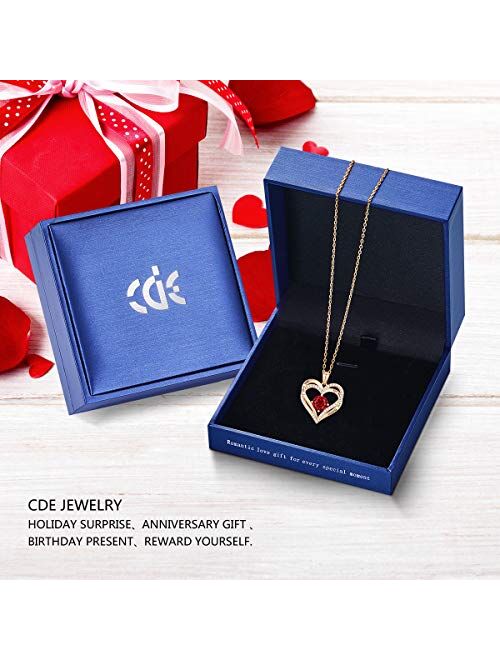 CDE Forever Love Heart Women Necklace 925 Sterling Silver Rose Gold Plated November Birthstone Pendant Necklaces for Women with 5A Cubic Zirconia ChristmasJewelry Gift Bi