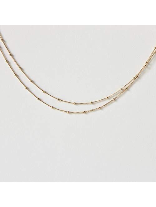 Gold Chain Choker Necklace,14K Gold Plated Dainty Cute Lip Chain Long Necklace Delicate Fashion Choker Necklace Jewelry Gift for Women