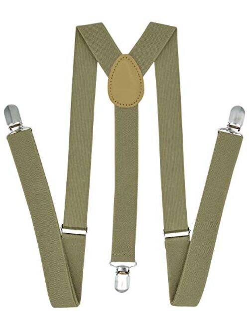 Trilece Suspenders for Men and Women Adjustable Elastic Y Back Style Suspender and Bow Tie Sets Metal Clips