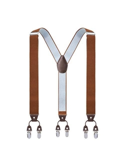 Y Back Mens Suspenders, with 6 Strong Clips Wide Adjustable Elastic Braces for Casual&Fomal by Grade Code