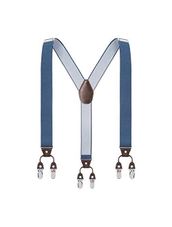 Y Back Mens Suspenders, with 6 Strong Clips Wide Adjustable Elastic Braces for Casual&Fomal by Grade Code